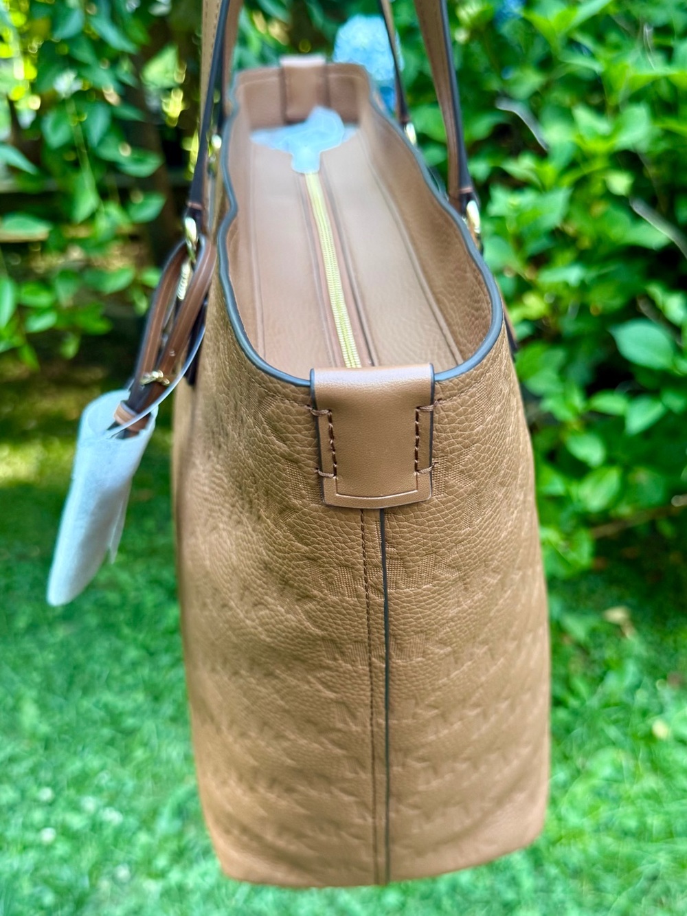 Michael Kors brown Embossed Leather Tote - Picture 3 of 16